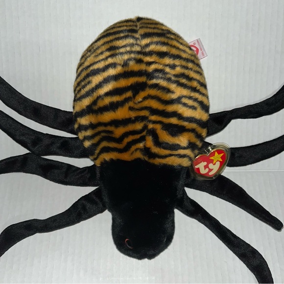 TY Original Beanie Buddy Spinner the Spider Tiger‎ Striped Body Plush - Picture 2 of 14